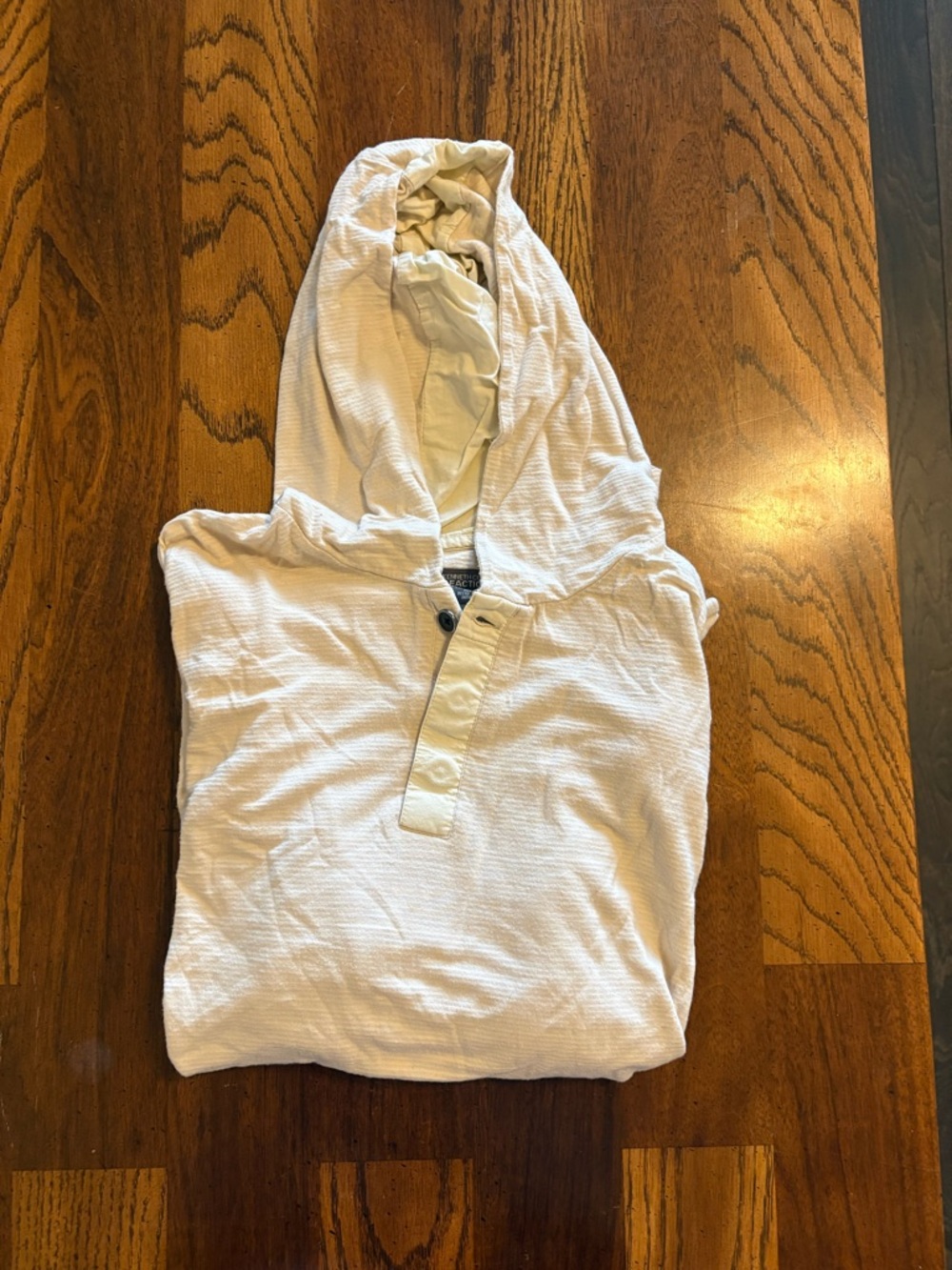 Kenneth Cole White Hooded Long Sleeve Henley